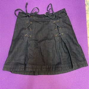 Denim lace up skirt